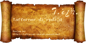 Tafferner Árpád névjegykártya